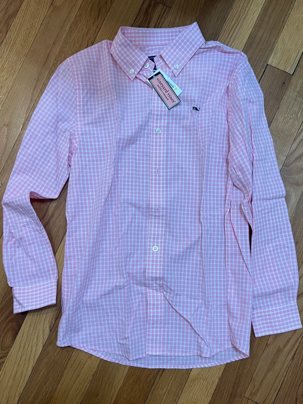 Vineyard Vines Light Pink Gingham Button-Down Dress Shirt